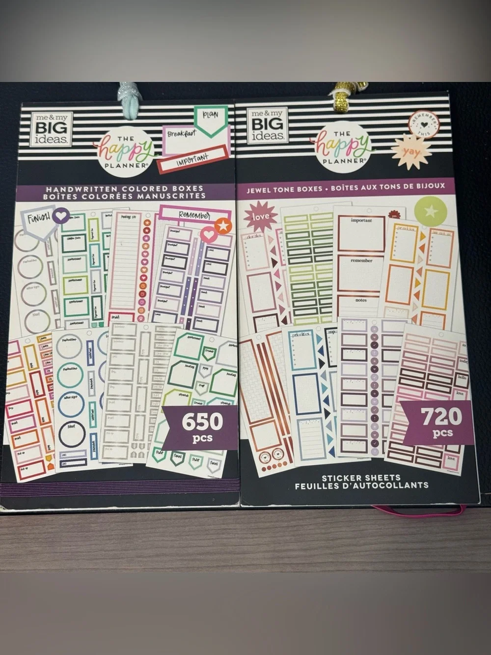 The Happy Planner Jewel Tone & Handwritten Colored Box Sticker Pack - Multicolor